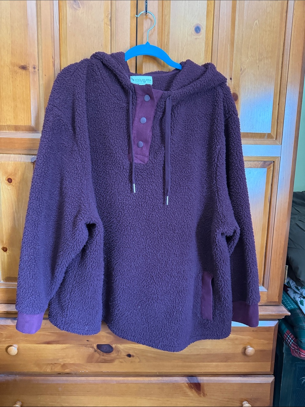 Koolaburra Plush Hooded Pullover Sweater - Plum